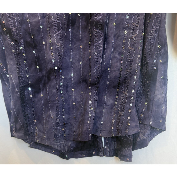 CB Established Womens Embroidered Henley Top Size XL Acid Wash Grunge Witchy Y2K - Picture 3 of 11